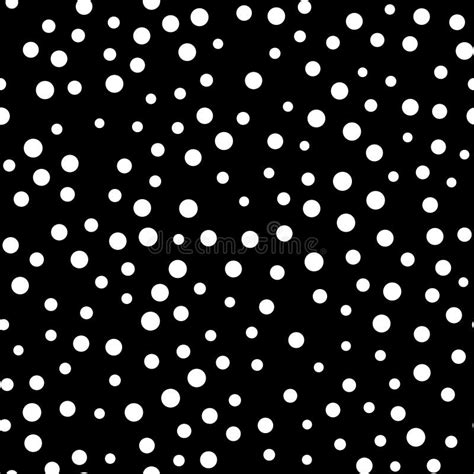 Random Scattered Polka Dot Pattern Abstract Black And White Background