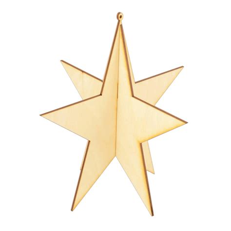 3d Wooden Star Ornament Wood Star Christmas Decoration