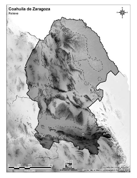 Mapa Para Imprimir De Coahuila De Zaragoza Mapa Mudo De Montañas De