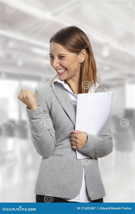 Victorious Business Woman Stock Image Image Of Happy