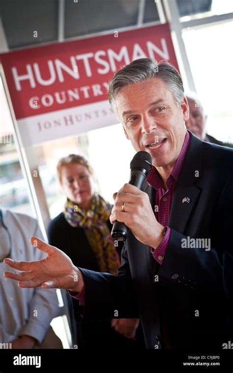 Republican Presidential Candidate Gov Jon Huntsman Speaks At An Event At The Honeycomb Cafe On