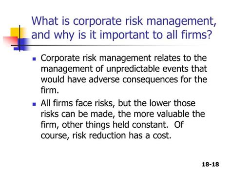 This is especially important for innovative initiatives. PPT - CHAPTER 18 Derivatives and Risk Management ...