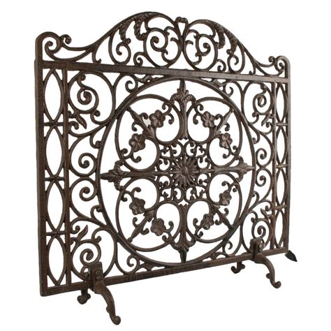 Antique Style Ornate Cast Iron Fire Screen By Dibor