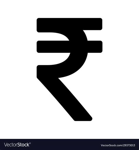 Indian Rupee Icon Symbol Isolated On White Vector Image