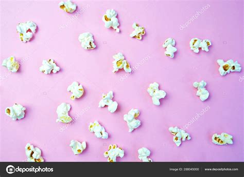 Popcorn Lies Evenly Distributed Colored Surface Concept Background