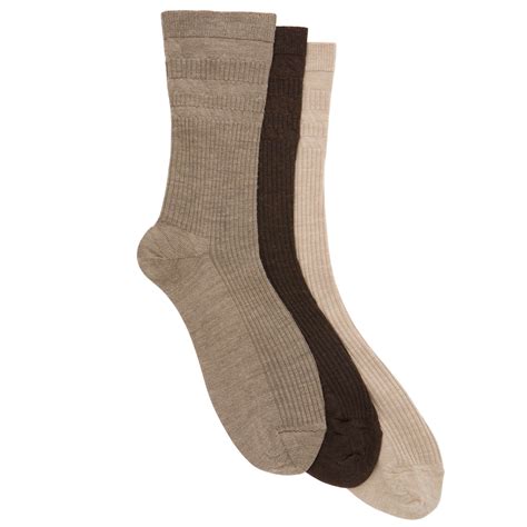 Hj Hall Wool Soft Top Socks Pack Of 3 One Size Oatmeal Multi At John