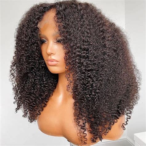 Natural C Curly Hair Transparent Lace Front Wig X Lace Etsy