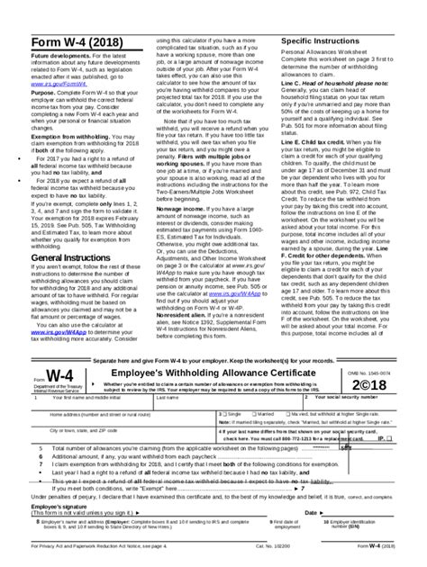 2018 W 4p Irs Tax S Doc Template Pdffiller