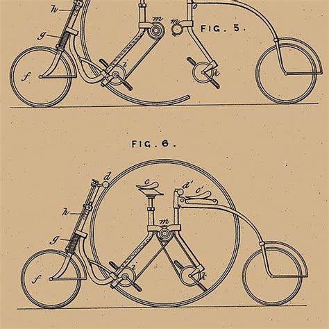 1884 Patent Velocipede Tandem Bicycle Archival History Invention Tandem