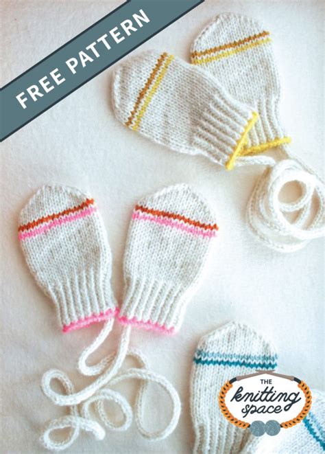 Knitted Infant Mittens With I Cord Free Knitting Pattern