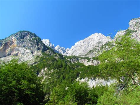 Alpine Landscape Bellow Prisojnik Mountain In Julian Alps And Triglav