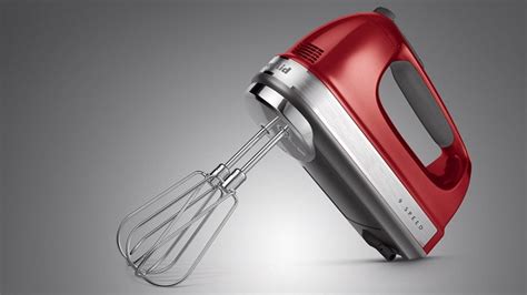 It has a big ergonomic handle with soft grips for comfortable long holding. KitchenAid 9 Speed Hand Mixer Review | Trusted Reviews