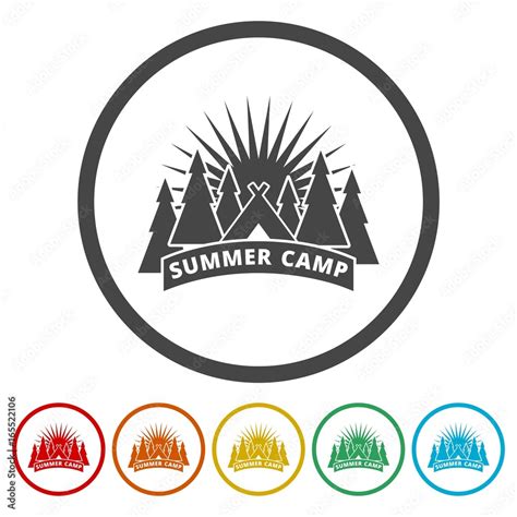 Summer Camp Icons Set Illustration Stock Vector Adobe Stock