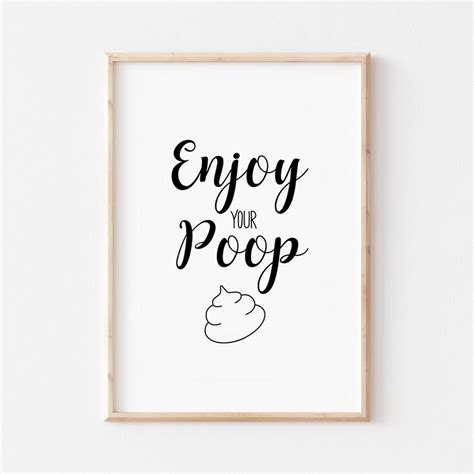 Bathroom Wall Art Bathroom Printable Enjoy Your Poop Etsy Uk
