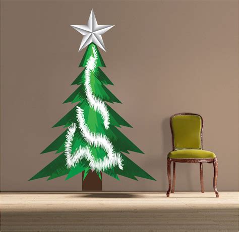 Garage door christmas decorations are a great way to show off your christmas spirit. Christmas Tree Tinsel Wall Decal - Christmas Murals ...