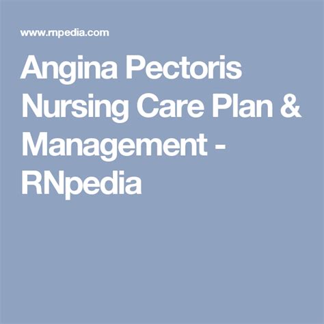 Angina Pectoris Nursing Care Plan Management Rnpedia Angina