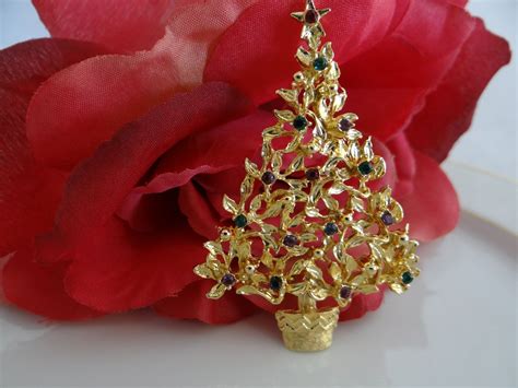 vintage-gold-tone-and-jewel-tones-rhinestone-holiday-tree-etsy-vintage-gold,-jewel-tones