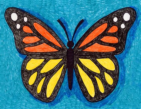 Easy How To Draw Butterfly Tutorial Video And Butterfly Coloring Page