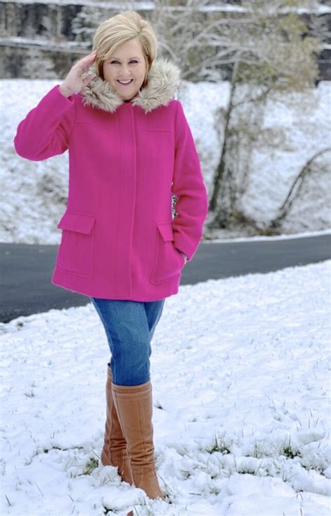 How To Wear A Bright Pink Coat In Winter 50 Is Not Old
