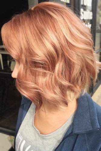 Beautiful Strawberry Blonde Modern Bob Super Trendy Cut And Color For