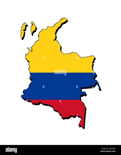 Silueta Del Mapa De Colombia Con Su Bandera Fotografía De Stock Alamy