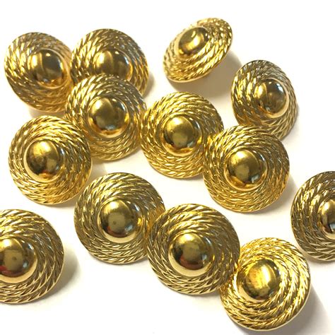 15mm Gold Metallic Buttons Pack Of 10 The Button Shed