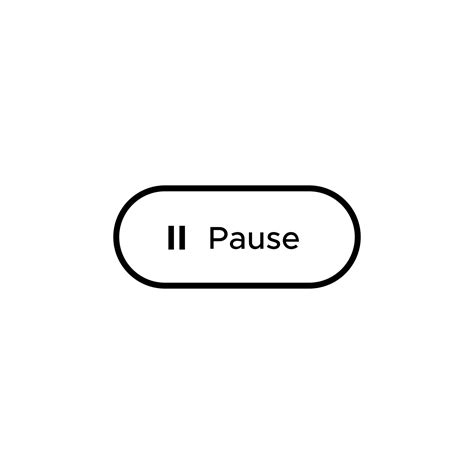 Pause Icon Vector In Rectangle Line Button 9734560 Vector Art At Vecteezy