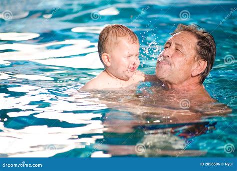 Grandfather And Grandson Swim Stock Photography CartoonDealer Com