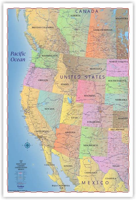 Usa West Coast Map Verjaardag Vrouw 2020