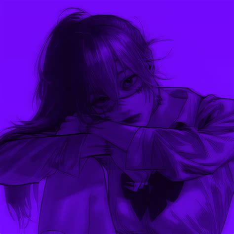 Mahito Purple Icons Anime Art Girl Steam Avatar Dusk Sky Original Teen Titans Dark Purple