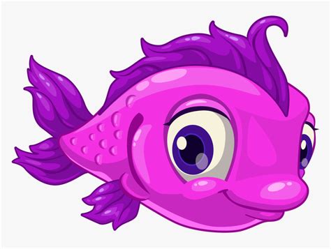 Cute Fish Cartoon Cute Purple Fish Clipart Hd Png Download Kindpng