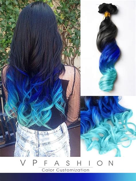 Mermaid Ombre Colorful Indian Remy Clip In Hair Extensions C017 Trendy
