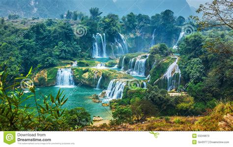 Detian Waterfall In China Changbai Mountain Waterfalls In China Stock