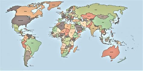 Mapamundi Pol Tico Con Nombres Mapa Del Mundo Con Nombres