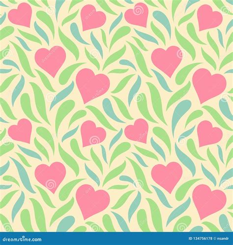 Abstract Seamless Geometric Background With Hearts And Different Forms