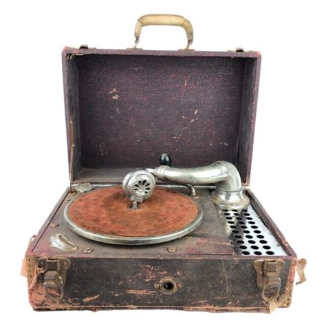 Antique Allen Hand Crank Wind Up Portable Record Player Early 1900s Ebay