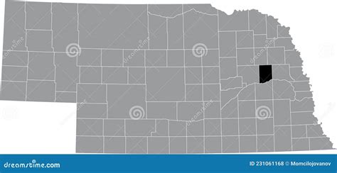Location Map Of The Colfax County Of Nebraska Usa Stock Vector