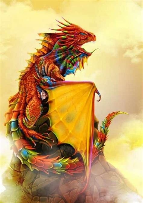 Multicolor Dragon Dragon Pictures Fantasy Creature Art Creature Art