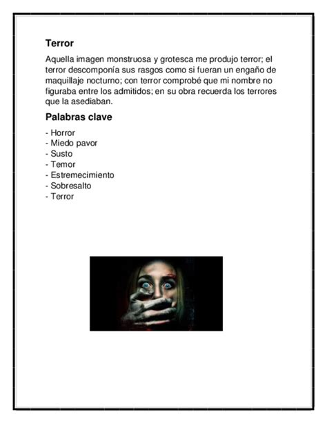 Doc Palabras Clave Horror Miedo Pavor Susto Temor