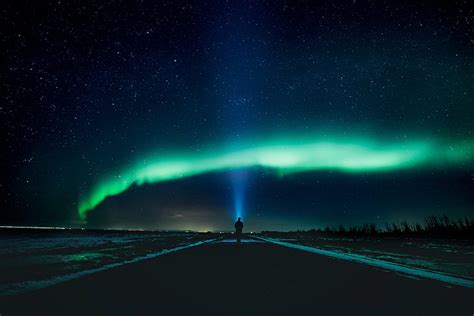 Free Download Hd Wallpaper Aurora Road Sky Photography Alone Hd