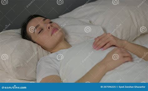 Peaceful Young Woman Sleeping In Bed Stock Image Image Of Relaxation