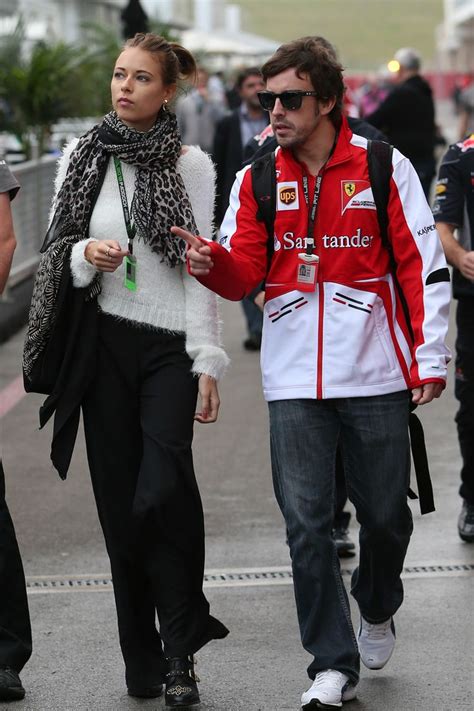 Fernando Alonso Arrives In The Paddock With Dasha Kapustina The 2013