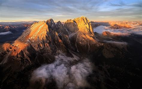Landscape Nature Mountain Sunrise Alps Dolomites Mountains