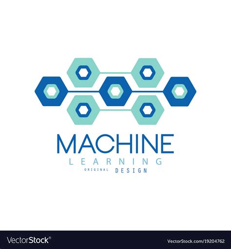 Flat Machine Learning Logo Design Computer Vector Image