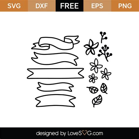 Free Ribbon Banners SVG Cut File - Lovesvg.com