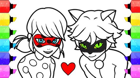 Ladybug en cat noir worden allebei vergezeld door een kwami. Miraculous Ladybug Coloring Pages | How to Draw and Color ...
