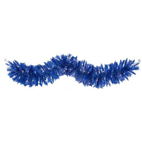 6 Blue Artificial Christmas Garland With 50 Warm White Lights Nearly