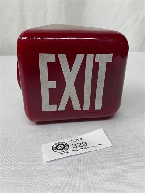 Vintage Red Glass Exit Sign