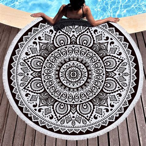 summer geometric mandara round beach towel indian bohemia style