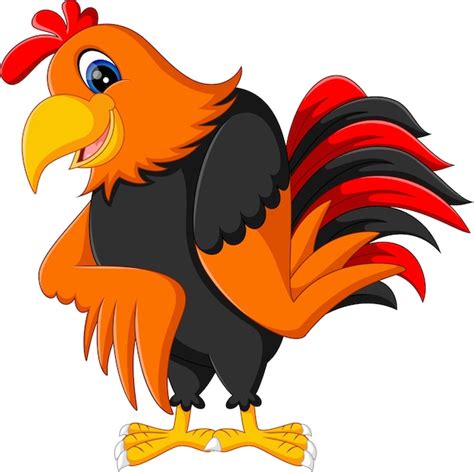 Premium Vector Illustration Of Cute Rooster Cartoon Presenting